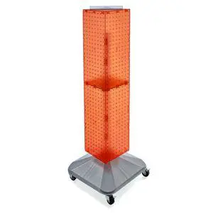 703388-ORG Standard Four-Sided Interlocking Pegboard Tower, orange Translucent 703388-ORG Standard Four-Sided Interlocking Pegboard Tower, orange Translucent