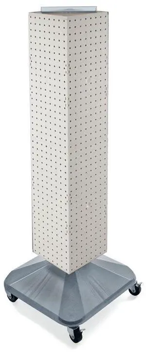 703388-WHT Standard Four-Sided Interlocking Pegboard Tower, White Solid 703388-WHT Standard Four-Sided Interlocking Pegboard Tower, White Solid