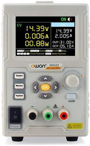 DC Power Supply OWON SP6103 1 Channel MAX 300W Output Power Supply 60V 10A DC Power Supply OWON SP6103 1 Channel MAX 300W Output Power Supply 60V 10A