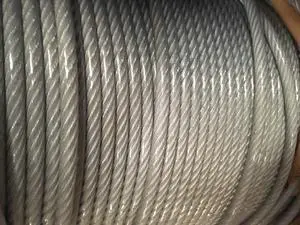 1/8"-3/16" Clear Vinyl Coated Galvanized Aircraft Cable Steel Wire Rope 7x7 (1000 Feet) 1/8"-3/16" Clear Vinyl Coated Galvanized Aircraft Cable Steel Wire Rope 7x7 (1000 Feet)