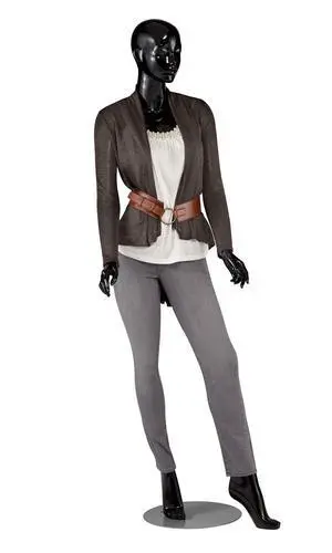 Mannequin Full Body Female Glossy Black Cameo Fiberglass with Base, Height 5'10" - Full Body Mannequin Female Display Mannequin Full Body Female Glossy Black Cameo Fiberglass with Base, Height 5'10" - Full Body Mannequin Female Display