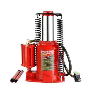 Pneumatic Air Hydraulic Bottle Jack, 32 Ton/64,000 LBS All Welded Bottle Jack, 10.4-16.3 inch Lifting Range, with Manual Hand Pump & Handle,Heavy Duty Auto Truck Travel Trailer Repair Lift Red Pneumatic Air Hydraulic Bottle Jack, 32 Ton/64,000 LBS All Welded Bottle Jack, 10.4-16.3 inch Lifting Range, with Manual Hand Pump & Handle,Heavy Duty Auto Truck Travel Trailer Repair Lift Red
