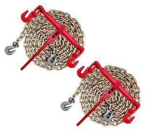 Chain and Binder kit, 4,700lbs Safe Working Load, (2) 5/16"X20' G70 Chain and (2) 5/16-3/8 Ratchet Load Binders. Trailer Accessories Chain and Binder kit, 4,700lbs Safe Working Load, (2) 5/16"X20' G70 Chain and (2) 5/16-3/8 Ratchet Load Binders. Trailer Accessories