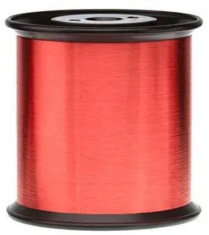 Magnet Wire, Heavy Build Enameled Copper Wire, 40 AWG, 5.0 lb, 159700' Length, 0.0038" Diameter, Red Magnet Wire, Heavy Build Enameled Copper Wire, 40 AWG, 5.0 lb, 159700' Length, 0.0038" Diameter, Red