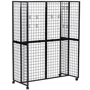 GridWall Display Stand with Wheels, Grid Wall Panels Display Stand Rack, Grid Walls for Craft Shows,Art Show Display Panels Extra Hooks, Black GridWall Display Stand with Wheels, Grid Wall Panels Display Stand Rack, Grid Walls for Craft Shows,Art Show Display Panels Extra Hooks, Black