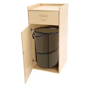 40 Gallon Restaurant Trash Bin Cabinet, Wood Commercial-Grade Trash Receptacle w/ Trash Bag, Indoor Trash Can Cabinet & Garbage Receptacle for Self-Service Restaurant, Food Courts, Coffee Shop (Oak) 40 Gallon Restaurant Trash Bin Cabinet, Wood Commercial-Grade Trash Receptacle w/ Trash Bag, Indoor Trash Can Cabinet & Garbage Receptacle for Self-Service Restaurant, Food Courts, Coffee Shop (Oak)