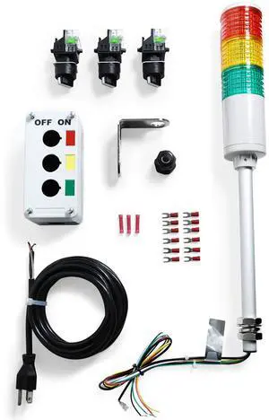 LED 3 Light Steady Andon Tower Light Kit - Parts Only, Assembly Required - 2 Position Switches for On/Off - Stack Light LED 3 Light Steady Andon Tower Light Kit - Parts Only, Assembly Required - 2 Position Switches for On/Off - Stack Light