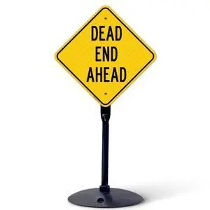 Dead End Ahead Sign, 18x18 Inches, 3M EGP Reflective with Post & Cast Iron Base Stand Set Made in USA by Dead End Ahead Sign, 18x18 Inches, 3M EGP Reflective with Post & Cast Iron Base Stand Set Made in USA by