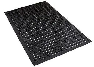 Slip Resistant Black 4' x 6' Rubber Drainage Mat 3/8 inch Thickness Slip Resistant Black 4' x 6' Rubber Drainage Mat 3/8 inch Thickness