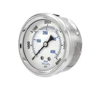 10 Pack of Liquid Filled Center Back Mount Pressure Gauge with 2.5" Dial, 0-6000 PSI, 1/4" Male NPT Connection, Stainless Steel CASE and Bezel (10) 10 Pack of Liquid Filled Center Back Mount Pressure Gauge with 2.5" Dial, 0-6000 PSI, 1/4" Male NPT Connection, Stainless Steel CASE and Bezel (10)