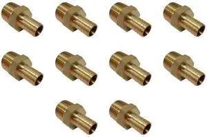 3/4" Hose ID to 1" Male NPT MNPT Straight Brass Fitting Fuel/AIR/Water/Oil/Gas/WOG (Qty 10) 3/4" Hose ID to 1" Male NPT MNPT Straight Brass Fitting Fuel/AIR/Water/Oil/Gas/WOG (Qty 10)