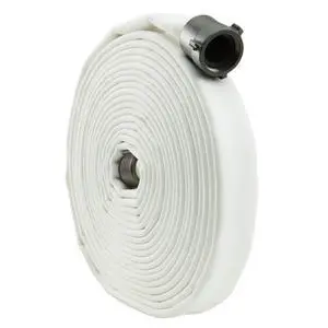Fire Hose - 1 1/2" x 50' Lay Flat Water Hose - White Industrial Hose - NPSH Couplings Fire Hose - 1 1/2" x 50' Lay Flat Water Hose - White Industrial Hose - NPSH Couplings