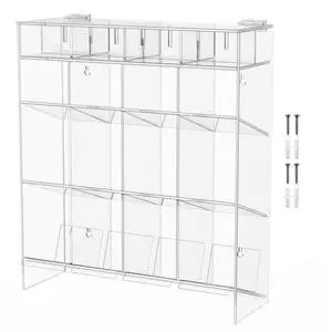 Tube Rack Clear Acrylic 12 Compartment 15.25" x 17.75" Wall Mount with Hanging Hardware or Countertop Clinics Hospitals Food Industry and Pharmaceutical Easy Access Lightweight by Tube Rack Clear Acrylic 12 Compartment 15.25" x 17.75" Wall Mount with Hanging Hardware or Countertop Clinics Hospitals Food Industry and Pharmaceutical Easy Access Lightweight by