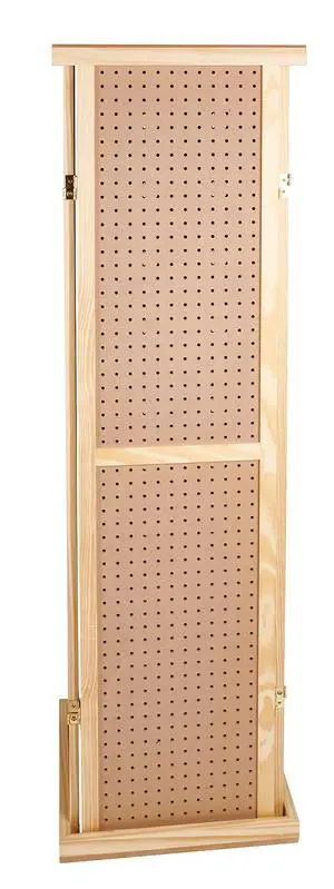 5'H Rotating Pegboard Display Tower with Base and Top - Four-Sided Jewelry 5'H Rotating Pegboard Display Tower with Base and Top - Four-Sided Jewelry