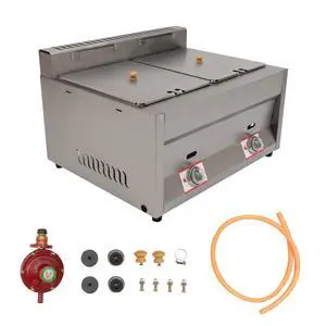 Dual Server Food Warmer 2-Pan 400 fl oz Commercial Gas Bain Marie Buffet Countertop Food Warmer Steam Table Steamer Soup Warmer Adjustable Temp Gas Fryer Steamer Cooking Heating Pot Dual Server Food Warmer 2-Pan 400 fl oz Commercial Gas Bain Marie Buffet Countertop Food Warmer Steam Table Steamer Soup Warmer Adjustable Temp Gas Fryer Steamer Cooking Heating Pot