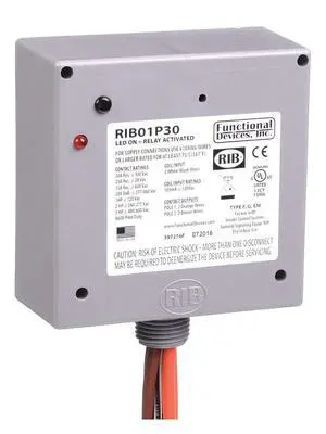 RIB01P30 Enclosed Pre-Wired Relay, 20A@300Vac, Dpst RIB01P30 Enclosed Pre-Wired Relay, 20A@300Vac, Dpst