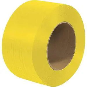 Yellow PET Strapping Roll - 1/2" x.020" x 7200', 16" x 6" Core Size, 600 lbs Breaking Strength - UV, Water and Rust Resistance - Affordable and Lightweight Poly Strapping (1 Coil/Box) Yellow PET Strapping Roll - 1/2" x.020" x 7200', 16" x 6" Core Size, 600 lbs Breaking Strength - UV, Water and Rust Resistance - Affordable and Lightweight Poly Strapping (1 Coil/Box)