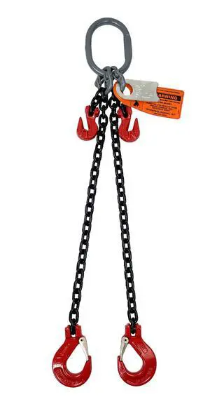 Chain Sling - 9/32" x 6' Double Leg with Sling Hooks and Adjusters - Grade 80 Chain Sling - 9/32" x 6' Double Leg with Sling Hooks and Adjusters - Grade 80