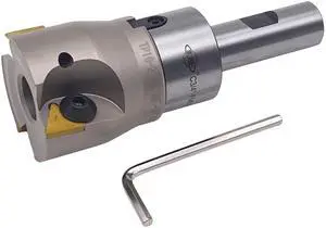 CME 2" 90° Indexable Face Mill w/ 3/4" Weldon Shank Arbor, TPG322 Inserts Included, 3 Flutes CME 2" 90° Indexable Face Mill w/ 3/4" Weldon Shank Arbor, TPG322 Inserts Included, 3 Flutes