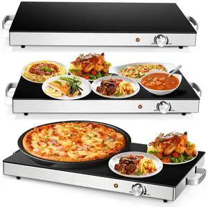 Electric Food Warmer 3 Packs, 22''x15'' Food Warmers for Parties, Adjustable Temperature Control, Tempered Glass Surface, Hot Plate for Buffet, Electric Warming Tray for Restaurants, Events Electric Food Warmer 3 Packs, 22''x15'' Food Warmers for Parties, Adjustable Temperature Control, Tempered Glass Surface, Hot Plate for Buffet, Electric Warming Tray for Restaurants, Events
