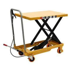Hydraulic Lift Table Cart, 550lbs 30.5" Lifting Height with 4 Wheels and Non-Slip Pad, for Material Handling and Transportation, Yellow Hydraulic Lift Table Cart, 550lbs 30.5" Lifting Height with 4 Wheels and Non-Slip Pad, for Material Handling and Transportation, Yellow