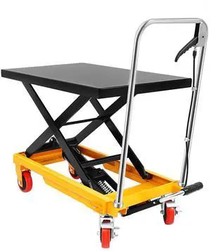 Hydraulic Lift Table Cart, 550lbs 28.5" Lifting Height with 4 Wheels and Non-Slip Pad, for Material Handling and Transportation Hydraulic Lift Table Cart, 550lbs 28.5" Lifting Height with 4 Wheels and Non-Slip Pad, for Material Handling and Transportation
