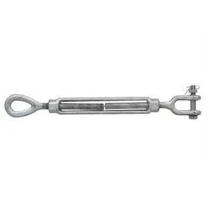 1-1/4 Inch x 18 Inch Jaw and Eye Galvanized Turnbuckle, Working Load Limit 15,200 Pounds, Uses: Tower, Suspension, Mining, Rigging, Tensioning 1-1/4 Inch x 18 Inch Jaw and Eye Galvanized Turnbuckle, Working Load Limit 15,200 Pounds, Uses: Tower, Suspension, Mining, Rigging, Tensioning