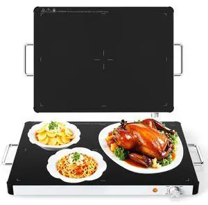 Set of 4 Electric Warming Tray 21'' x 16'' - Tempered Glass Buffet Server & Food Warmer with Adjustable Heat, Portable Hot Plate for Catering, Parties, Weddings, Holidays, and Home Use Set of 4 Electric Warming Tray 21'' x 16'' - Tempered Glass Buffet Server & Food Warmer with Adjustable Heat, Portable Hot Plate for Catering, Parties, Weddings, Holidays, and Home Use