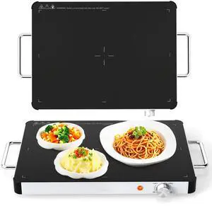 Set of 3 Electric Warming Tray 16'' x 12'' - Tempered Glass Buffet Server & Food Warmer with Adjustable Heat, Portable Hot Plate for Catering, Parties, Weddings, Holidays, and Home Use Set of 3 Electric Warming Tray 16'' x 12'' - Tempered Glass Buffet Server & Food Warmer with Adjustable Heat, Portable Hot Plate for Catering, Parties, Weddings, Holidays, and Home Use