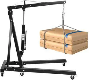 2 Ton Engine Hoist, Folding Hydraulic Engine Hoist, Heavy Duty Folding Shop Crane, Cherry Picker Shop Crane Hoist Lift, with 6 Casters, for Workshops, Warehouses(Sent in 2 Packages, 4409lb) 2 Ton Engine Hoist, Folding Hydraulic Engine Hoist, Heavy Duty Folding Shop Crane, Cherry Picker Shop Crane Hoist Lift, with 6 Casters, for Workshops, Warehouses(Sent in 2 Packages, 4409lb)