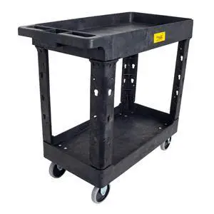 550lb Capacity Heavy Duty Plastic Utility Cart 34-1/2" L x 16-3/4" W with Handle 2 Shelves 550lb Capacity Heavy Duty Plastic Utility Cart 34-1/2" L x 16-3/4" W with Handle 2 Shelves