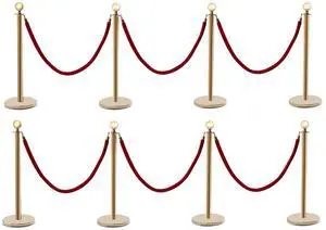 Stainless Steel Stanchion Post Queue w/5 ft Red Velvet Rope, Stanchion Post with Ball Top, Crowd Control Barriers Gold Stanchions, Red Carpet Poles, Crowd Control Ropes & Poles Stainless Steel Stanchion Post Queue w/5 ft Red Velvet Rope, Stanchion Post with Ball Top, Crowd Control Barriers Gold Stanchions, Red Carpet Poles, Crowd Control Ropes & Poles