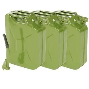 5.3 Gallon Metal Container with Spout and Handle, Green,3 Pack 5.3 Gallon Metal Container with Spout and Handle, Green,3 Pack