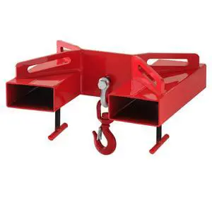Forklift Lifting Hook, 660lbs Capacity Hoist, Red Mobile Crane with Swivel Hook and Two Large T-Screws, Fork Attachment (3T) Forklift Lifting Hook, 660lbs Capacity Hoist, Red Mobile Crane with Swivel Hook and Two Large T-Screws, Fork Attachment (3T)