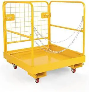 Forklift Safety Cage, Forklift Man Basket 1150lbs Capacity, Work Platform with Safety Harness & Lock, Drain Hole & Wheels & Tool Basket, Perfect for Aerial Work Forklift Safety Cage, Forklift Man Basket 1150lbs Capacity, Work Platform with Safety Harness & Lock, Drain Hole & Wheels & Tool Basket, Perfect for Aerial Work
