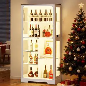 71" Tall Lighted Display Curio Cabinet with Glass Doors,Glass Curio Cabinet with 3 Color Sensor Lights,7-Tier Display Case with Removable Shelves,Storage Cabinet for Collectibles,White 71" Tall Lighted Display Curio Cabinet with Glass Doors,Glass Curio Cabinet with 3 Color Sensor Lights,7-Tier Display Case with Removable Shelves,Storage Cabinet for Collectibles,White