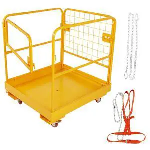 Forklift Safety Cage, 36"x36" Lift Basket, Heavy Duty Forklift Man Basket 1200LBS Capacity with 4 Wheels, Safety Set, Forklift Work Platform for Most Aerial Jobs Forklift Safety Cage, 36"x36" Lift Basket, Heavy Duty Forklift Man Basket 1200LBS Capacity with 4 Wheels, Safety Set, Forklift Work Platform for Most Aerial Jobs