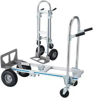 2-in-1 Convertible Hand Truck Dolly, 800 LB Capacity Heavy Duty Utility Cart with Pneumatic Tires, Aluminum & Steel Folding Hand Cart for Moving, Delivery & Warehouse 2-in-1 Convertible Hand Truck Dolly, 800 LB Capacity Heavy Duty Utility Cart with Pneumatic Tires, Aluminum & Steel Folding Hand Cart for Moving, Delivery & Warehouse