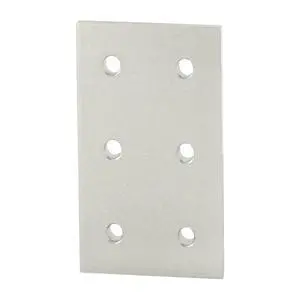 8020, 4366, 15 Series, Aluminum 6 Hole Flat Rectangular Plate Straight Mounting Connector for T Slot Extruded Aluminum Extrusion (Clear Anodize, 25) 8020, 4366, 15 Series, Aluminum 6 Hole Flat Rectangular Plate Straight Mounting Connector for T Slot Extruded Aluminum Extrusion (Clear Anodize, 25)