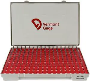 Steel No-Go Pin Gage Set, Tolerance Class ZZ, 0.0610 - 0.2500" Gage Diameter (Set of 190) Steel No-Go Pin Gage Set, Tolerance Class ZZ, 0.0610 - 0.2500" Gage Diameter (Set of 190)