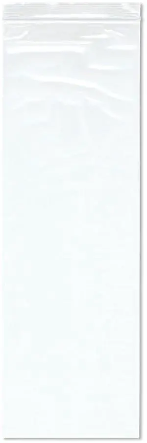 6" x 18" (Case of 1,000), 2 Mil Zipper Reclosable Plastic Bags 6" x 18" (Case of 1,000), 2 Mil Zipper Reclosable Plastic Bags