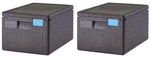 Black EPP180SW110 Cam GoBox Top-Loader Food Pan Carrier, (Pack of 2) Black EPP180SW110 Cam GoBox Top-Loader Food Pan Carrier, (Pack of 2)