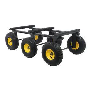 6-Wheel All-Terrain Utility Cart, Heavy Duty Dolly Cart 1200LBS Capacity, 10" Inflatable Tires Yard Wagon for Moving Furniture Appliances, Large Items, Removable Frame Hand Truck, Black 6-Wheel All-Terrain Utility Cart, Heavy Duty Dolly Cart 1200LBS Capacity, 10" Inflatable Tires Yard Wagon for Moving Furniture Appliances, Large Items, Removable Frame Hand Truck, Black