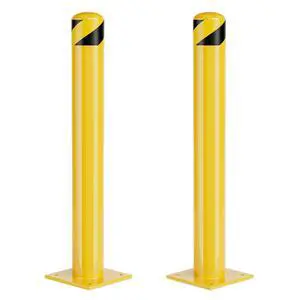 Safety Bollard Post, 36 Inch Height Steel Bollards, 4.5 Inch Diameter Parking Bollard, Yellow Powder Coated Safety Parking Barrier Post, for Traffic Sensitive Areas (2 Pack, 42 inch) Safety Bollard Post, 36 Inch Height Steel Bollards, 4.5 Inch Diameter Parking Bollard, Yellow Powder Coated Safety Parking Barrier Post, for Traffic Sensitive Areas (2 Pack, 42 inch)