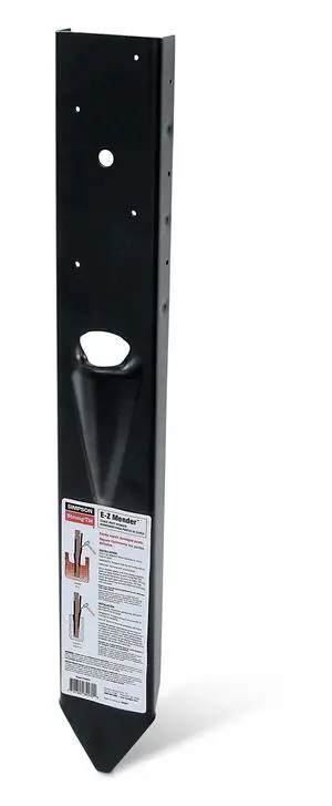 FPBM44E E-Z Mender Fence Post Repair Bracket - for 4x4 Wood Post, 12-Gauge Steel Build, Black Powder Coating, Reinforces Weakened Posts (Pack of 6) FPBM44E E-Z Mender Fence Post Repair Bracket - for 4x4 Wood Post, 12-Gauge Steel Build, Black Powder Coating, Reinforces Weakened Posts (Pack of 6)