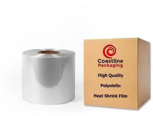 Coastline Packaging 12" 100 Gauge 2625 Feet Center Fold Polyolefin Heat Shrink Wrap Film Roll Coastline Packaging 12" 100 Gauge 2625 Feet Center Fold Polyolefin Heat Shrink Wrap Film Roll