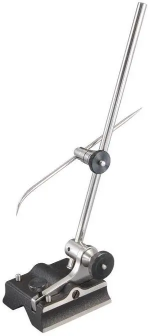 Full-Sized Surface Gage with Attractive Finish for Scribing Lines, Transferring Measurements and Probing Surfaces - 9" Spindle Length, 3 x 2-9/16" Base Size - 57A Full-Sized Surface Gage with Attractive Finish for Scribing Lines, Transferring Measurements and Probing Surfaces - 9" Spindle Length, 3 x 2-9/16" Base Size - 57A