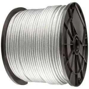 Vinyl Coated Wire Rope Aircraft Cable 3/32" Thru 3/16" 7x7-1000 ft Reel for DIY Cable Decking Railing System, Marine Grade Vinyl Coated Wire Rope Aircraft Cable 3/32" Thru 3/16" 7x7-1000 ft Reel for DIY Cable Decking Railing System, Marine Grade