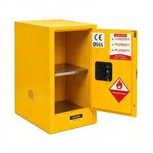 Flammable Safety Cabinet, 18 Gallon Fire-Resistant Storage Cabinet Yellow Steel Chemical Storage Cabinet with Manual-Close Door and Lock for Garage, Workshop, Lab (18 Callon) Flammable Safety Cabinet, 18 Gallon Fire-Resistant Storage Cabinet Yellow Steel Chemical Storage Cabinet with Manual-Close Door and Lock for Garage, Workshop, Lab (18 Callon)