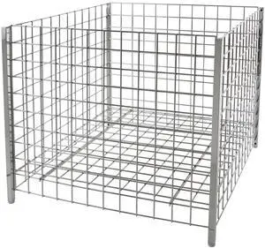 36" Square Grid Dump Bin with Levelers, Heavy Duty Retail Display, Chrome Finish 36" Square Grid Dump Bin with Levelers, Heavy Duty Retail Display, Chrome Finish